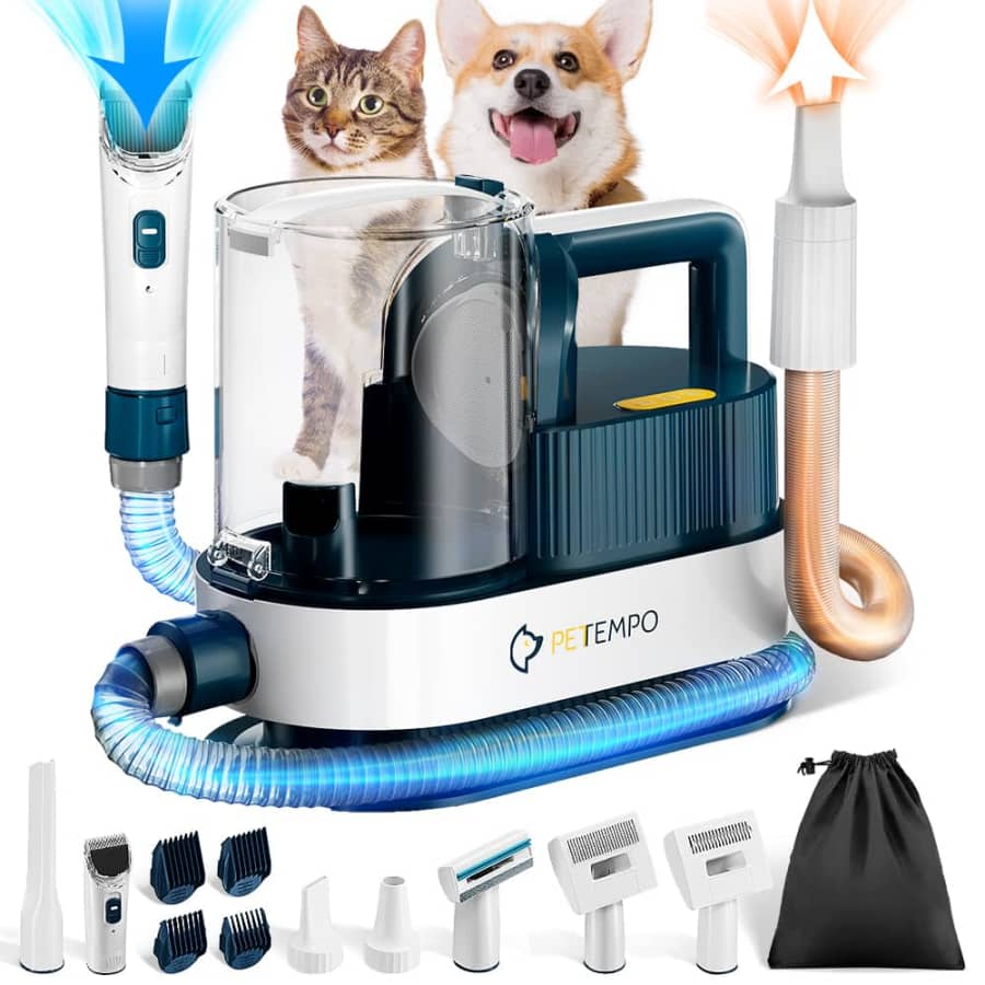 Petempo 2.5L Pet Vacuum & & Blow Dryer for $107