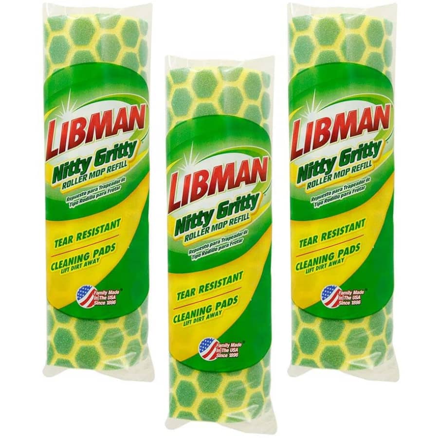 Libman Nitty Gritty Roller Mop Refill 3-Pack for $24
