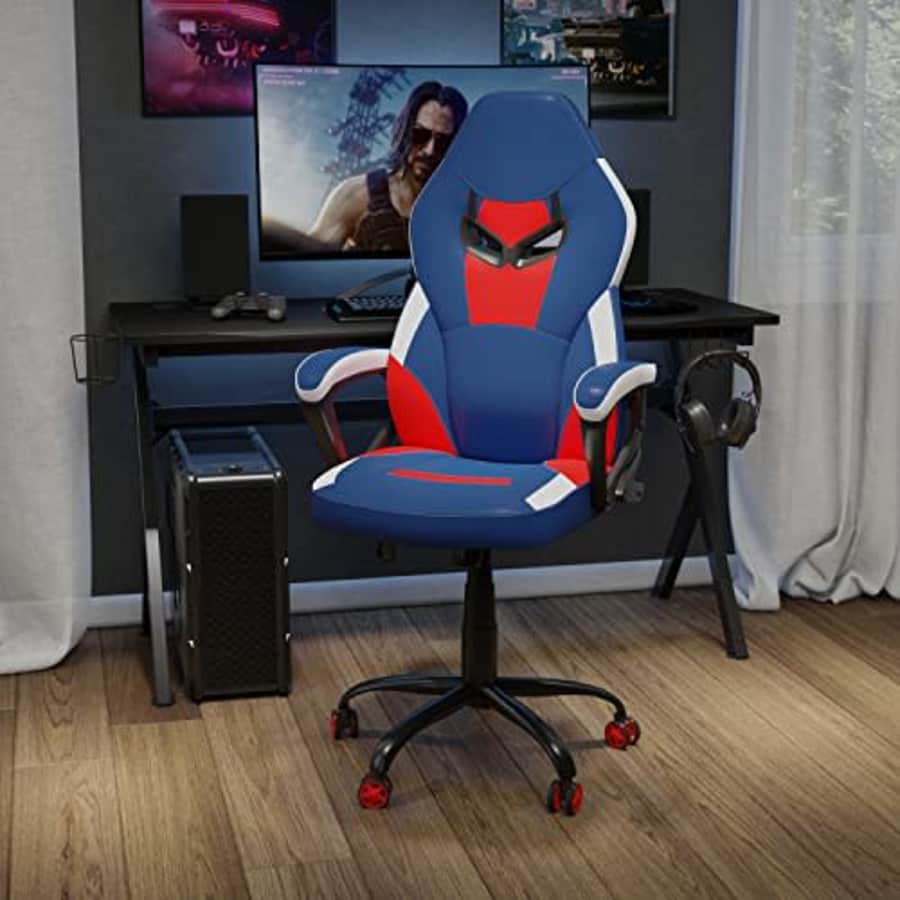 Flash Furniture Ergonomic PC Office Computer Chair - Adjustable Red & Blue Designer Gaming Chair - for $106