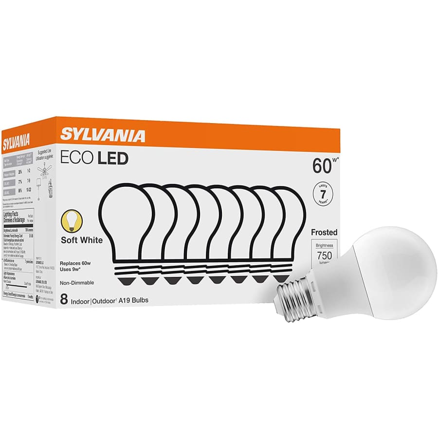 Sylvania ECO A19 60W-Equivalent LED Light Bulb 8-Pack for $8 Sylvania ECO A19 60W-Equivalent LED Light Bulb 8-Pack for $8