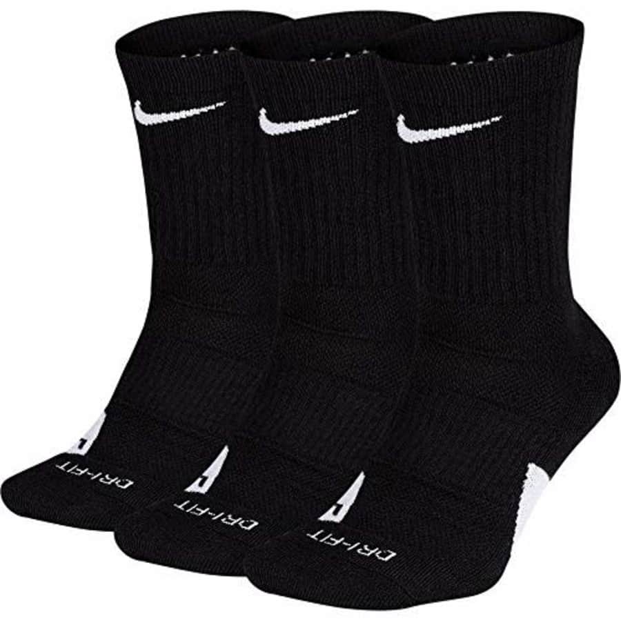NIKE Elite Basketball Crew Socks 3 Pack (Black/White, Small) for $15 NIKE Elite Basketball Crew Socks 3 Pack (Black/White, Small) for $15
