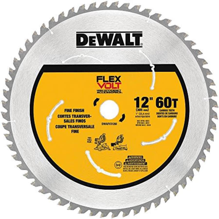 DEWALT FLEXVOLT Miter Saw Blade, 12-Inch, 60-Tooth (DWAFV31260) for $40