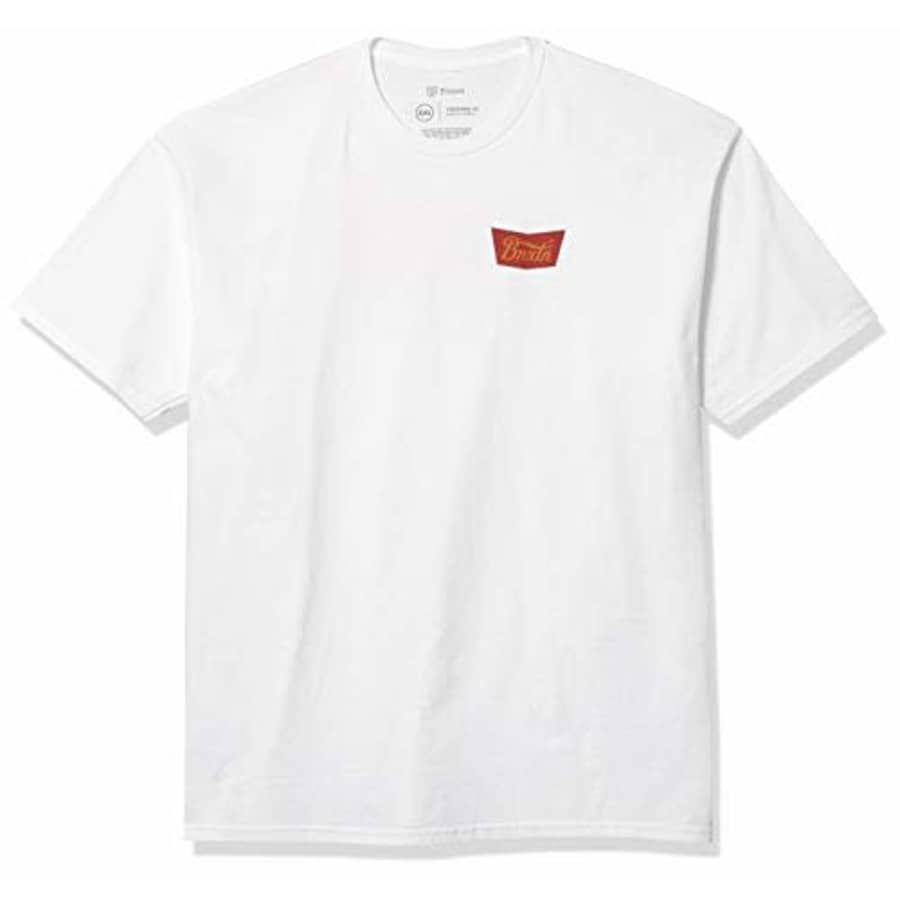 Brixton Men's T-Shirt, White/Maroon, XX-Large for $11