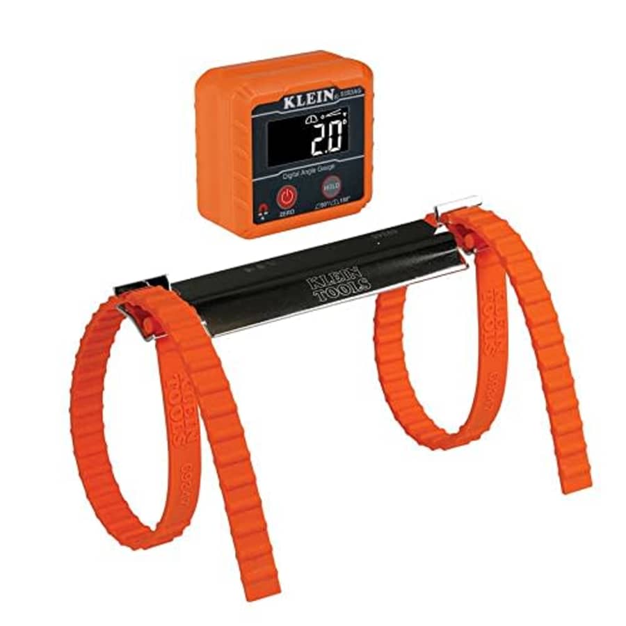 Klein Tools Level, Digital Electronic Level and Angle Gauge Tool Kit with Plumbers Straps, Measures Angles, for $39 Klein Tools Level, Digital Electronic Level and Angle Gauge Tool Kit with Plumbers Straps, Measures Angles, for $39