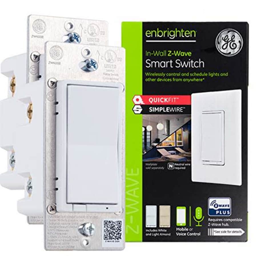 GE Enbrighten Z-Wave Plus Smart Light Switch 2-pack with QuickFit & SimpleWire, 3-Way Ready, Works for $64 GE Enbrighten Z-Wave Plus Smart Light Switch 2-pack with QuickFit & SimpleWire, 3-Way Ready, Works for $64