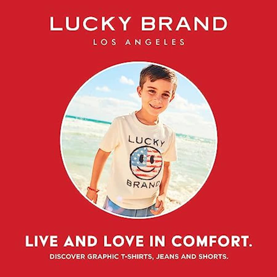 Lucky Brand Boys' Pull-On Denim Shorts, 5-Pocket Style & Drawstring Closure, Eastvale, 4 for $17