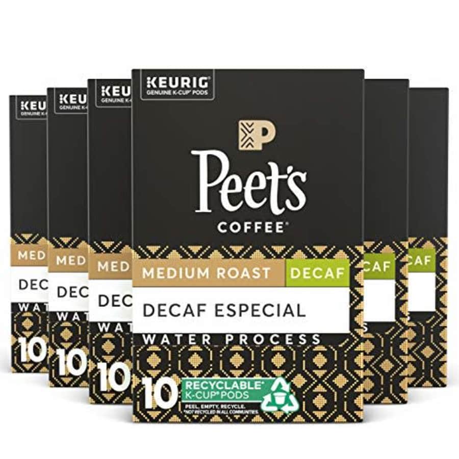 Peet's Coffee Decaf Especial, Medium Roast, 60 Count Single Serve K-Cup Decaffeinated Coffee Pods for $42