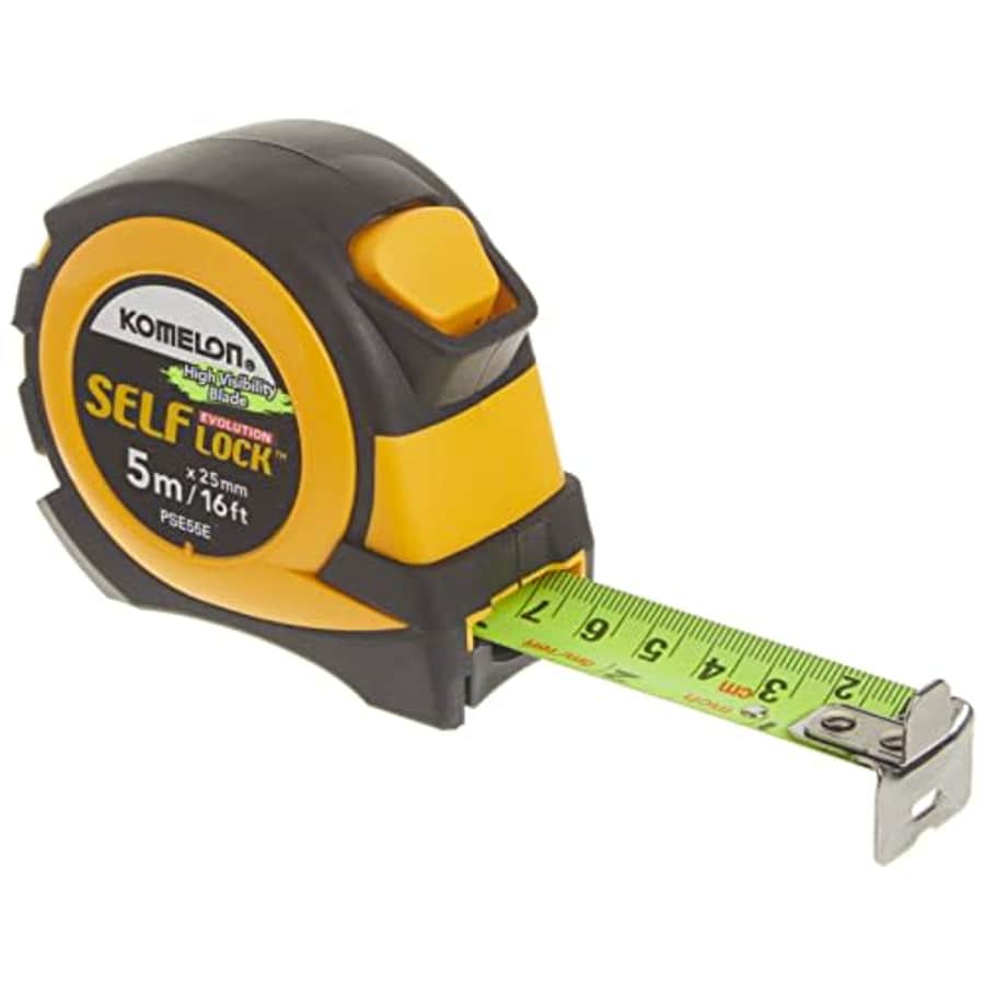 Komelon PSE55E 5M/16' Metric Self-Lock Tape Measure, Yellow/Black for $17