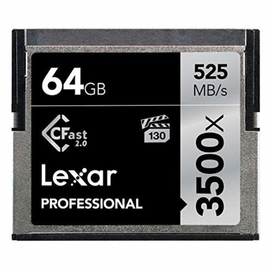 Lexar 64GB Professional 3500x CFast 2.0 Memory Card for 4K Video Cameras, Up to 525MB/s Read, Up to for $149