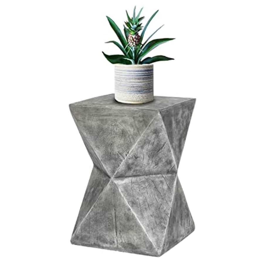 Adeco Concrete, Patio Side End Decorative Garden Stool Nightstands Plant Stand Coffee Indoor for $63 Adeco Concrete, Patio Side End Decorative Garden Stool Nightstands Plant Stand Coffee Indoor for $63