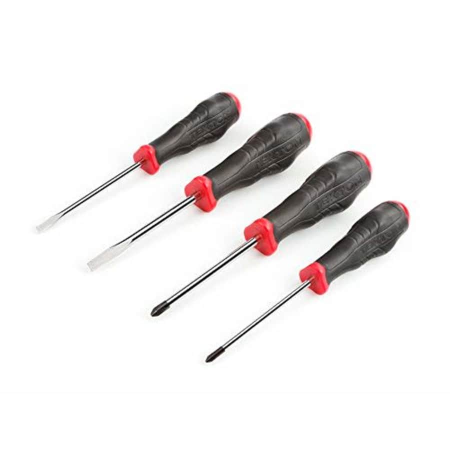 TEKTON High-Torque Chrome Blade Screwdriver Set, 4-Piece (#1-#2, 3/16-1/4 in.) | DRV43004 for $18