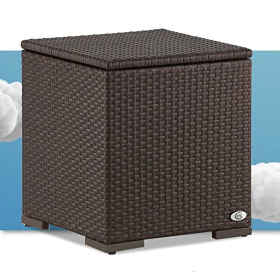 Serta Laguna Resin Outdoor Patio Furniture Collection, Side Table, Brown Wicker for $121