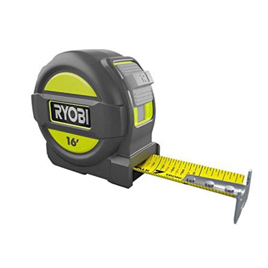 RYOBI RTM16 16 ft. Tape Measure with Overmold and Wireform Belt Clip for $15