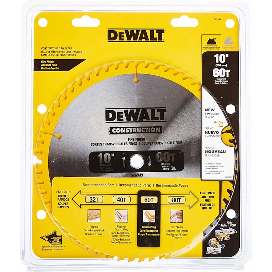 DeWalt 10" Fine Crosscut Saw Blade for $15 DeWalt 10" Fine Crosscut Saw Blade for $15