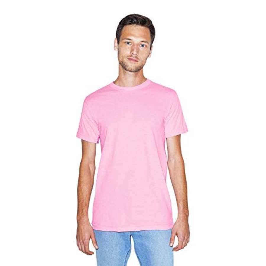 American Apparel Men's Unisex-Adult Fine Jersey Crewneck Short Sleeve T-Shirt, 2-Pack, Pink, X-Small for $16