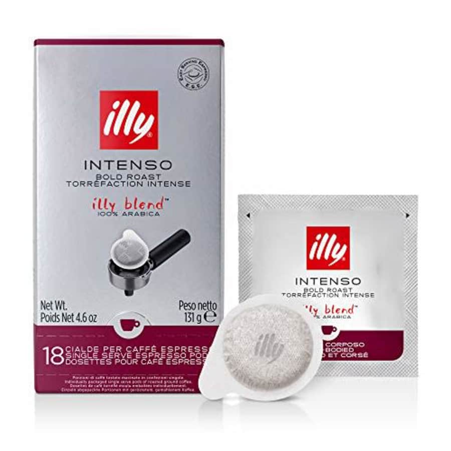 Illy E.S.E. Pods Coffee, Bold Roast, 18 Pods,, 4.6 Oz for $10 Illy E.S.E. Pods Coffee, Bold Roast, 18 Pods,, 4.6 Oz for $10