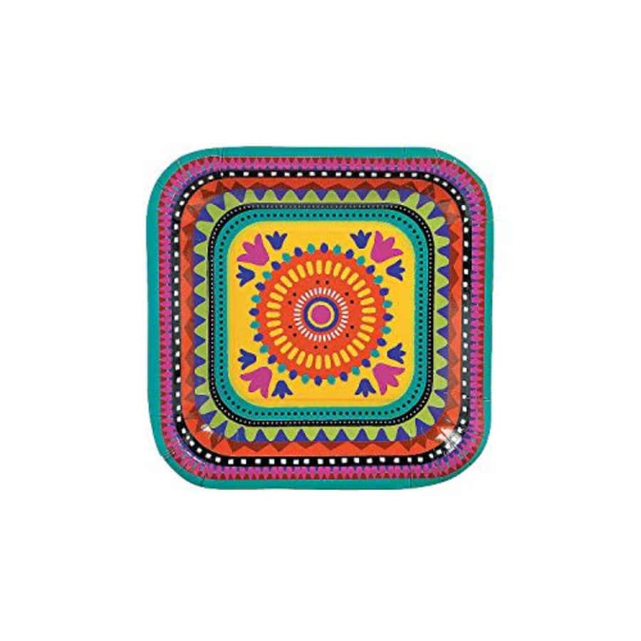Fun Express - Fiesta Square Dessert Plate for Cinco de Mayo - Party Supplies - Print Tableware - for $9 Fun Express - Fiesta Square Dessert Plate for Cinco de Mayo - Party Supplies - Print Tableware - for $9