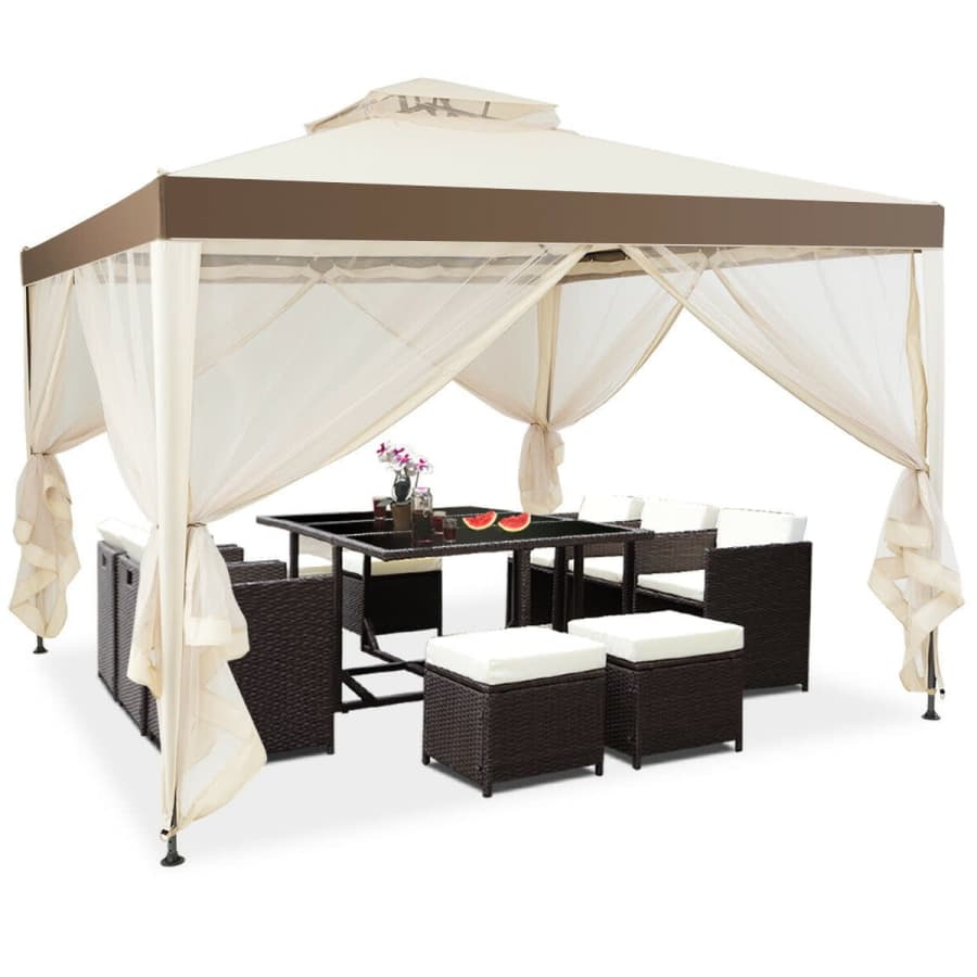 Gymax 10 x 10-Foot Canopy Gazebo w/ Mosquito Netting for $100