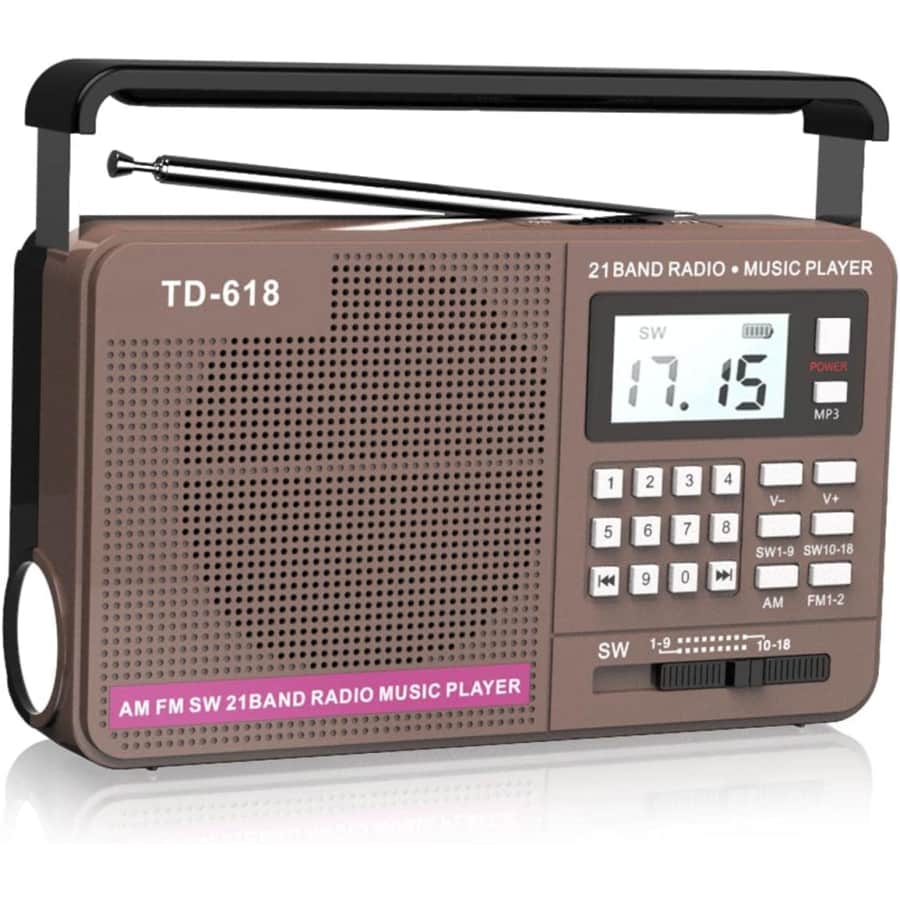 Fiolees Portable Rechargeable AM/FM/Shortwave Radio for $20