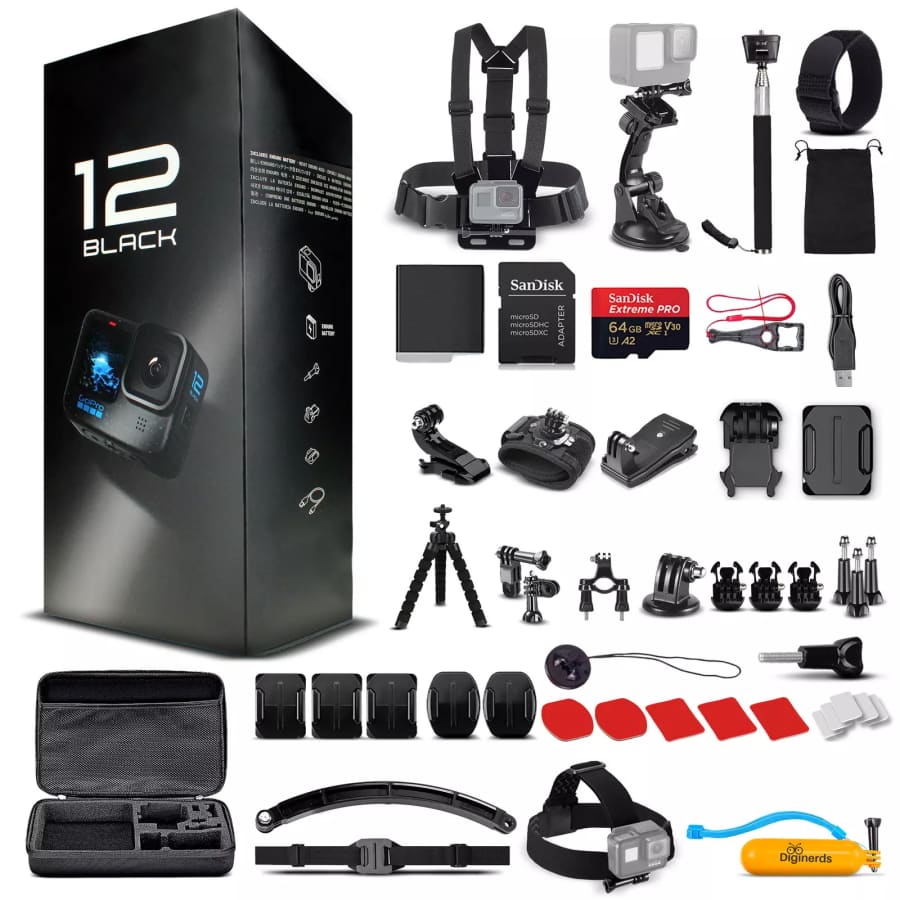 GoPro Hero 12 + 50-Piece Accessory Bundle for $346