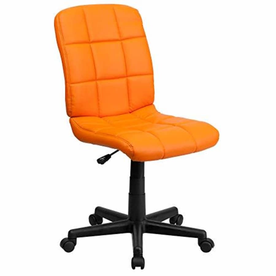 Flash Furniture Mid-Back Orange Quilted Vinyl Swivel Task Office Chair for $77 Flash Furniture Mid-Back Orange Quilted Vinyl Swivel Task Office Chair for $77
