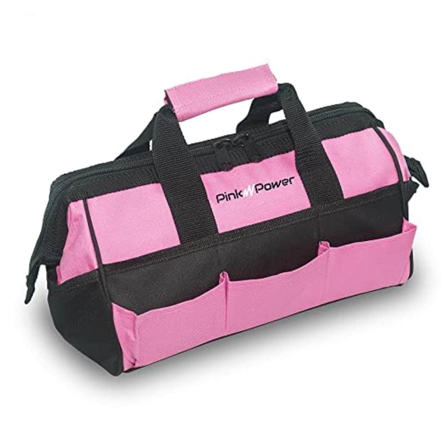 Pink Power Pink Tool Bag for Women -13" with 16 Storage Pockets - Portable Womens Tool Bag Ladies for $43