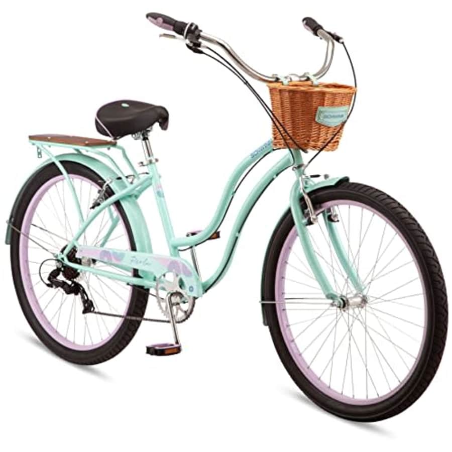 Schwinn Perla Deluxe Mens and Womens Beach Cruiser Bike, 17-Inch Step-Through Steel Frame, 7-Speed for $370