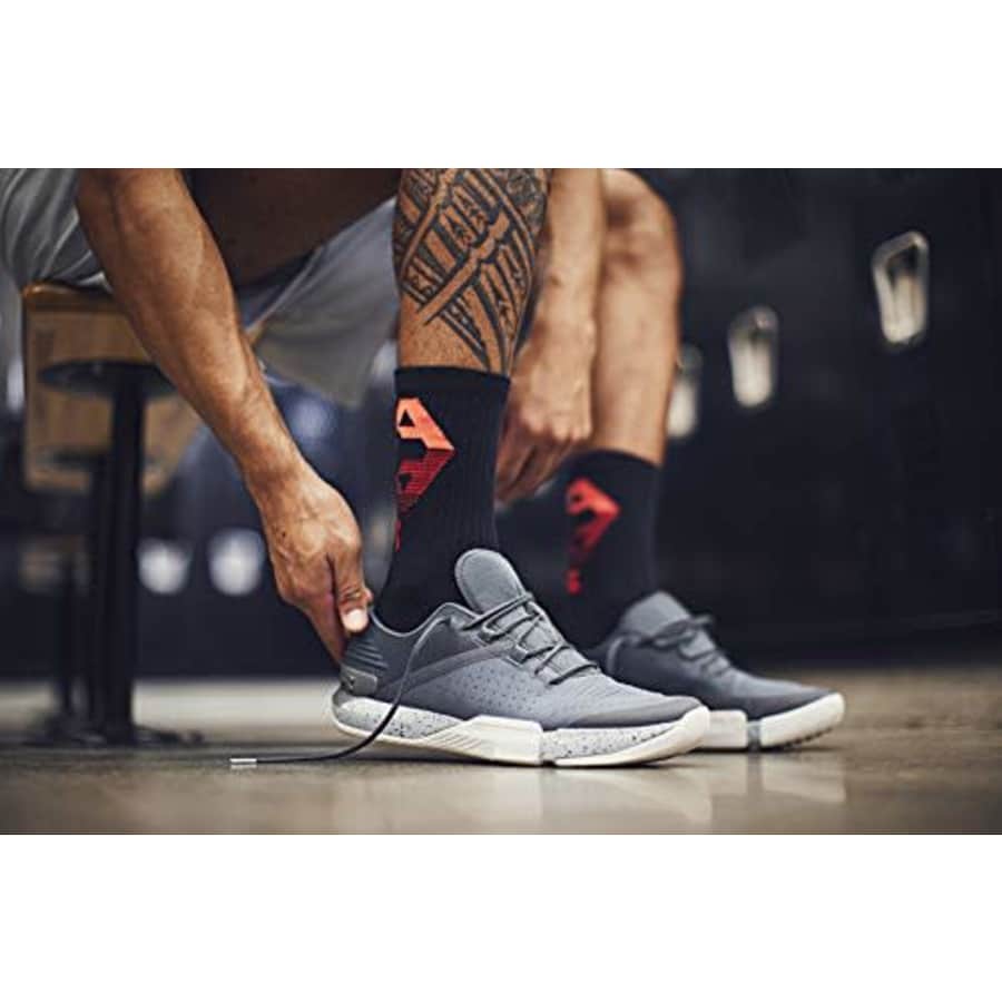 Under Armour Men's Phenom Graphic Crew Socks, 3-Pairs, Red/Halo Gray, Large for $20