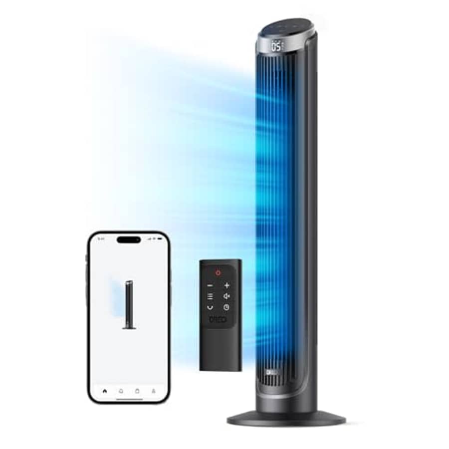 Dreo Smart Tower Fan for Bedroom, 90 Oscillating, Quiet 26ft/s Velocity Floor Fan with Remote, for $76 Dreo Smart Tower Fan for Bedroom, 90 Oscillating, Quiet 26ft/s Velocity Floor Fan with Remote, for $76