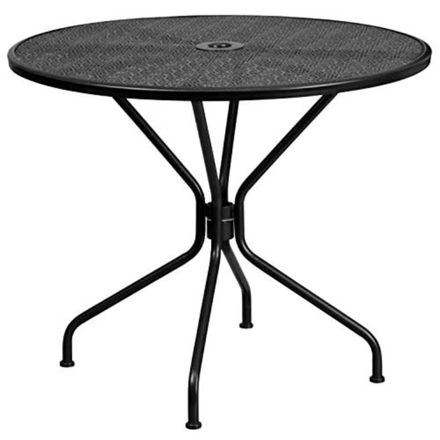 Flash Furniture Commercial Grade 35.25" Round Black Indoor-Outdoor Steel Patio Table for $116