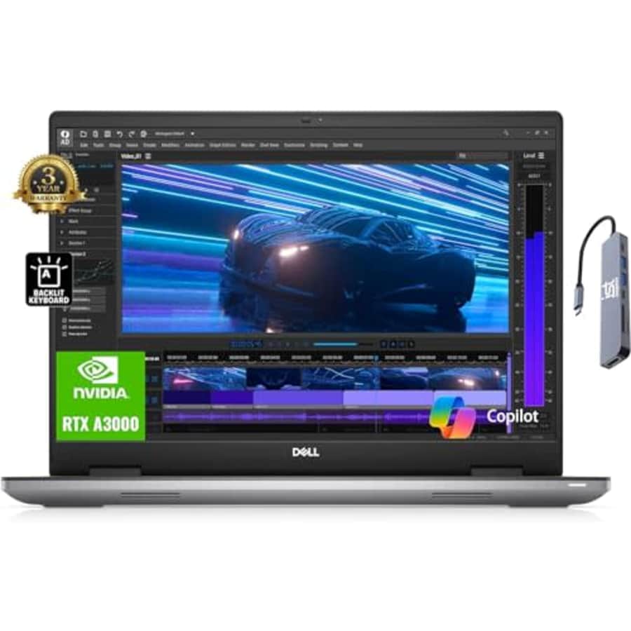 Dell Precision 7000 7670 Mobile Workstation (RTX A3000 12GB GPU, 16" FHD+, Intel 16-Core for $2,400