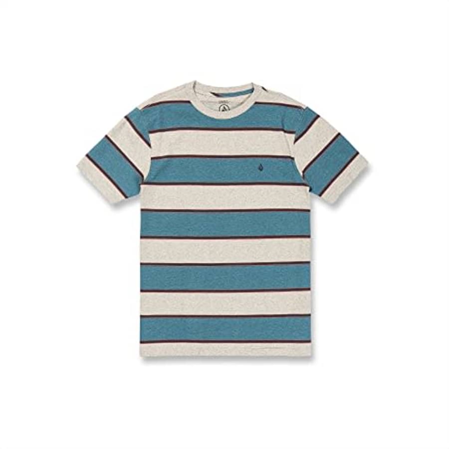 Volcom Men's Regular Bandstone Striped Crew Shirt, Heather Grey, Small for $15
