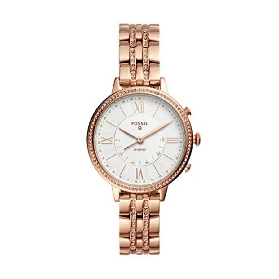 Fossil Women's Jacqueline Stainless Steel Hybrid Smartwatch, Color: Rose Gold (Model: FTW5034) for $104