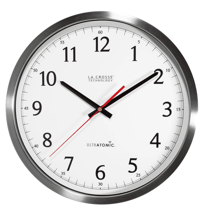 La Crosse Technology UltrAtomic 14" Stainless Steel Atomic Wall Clock for $42