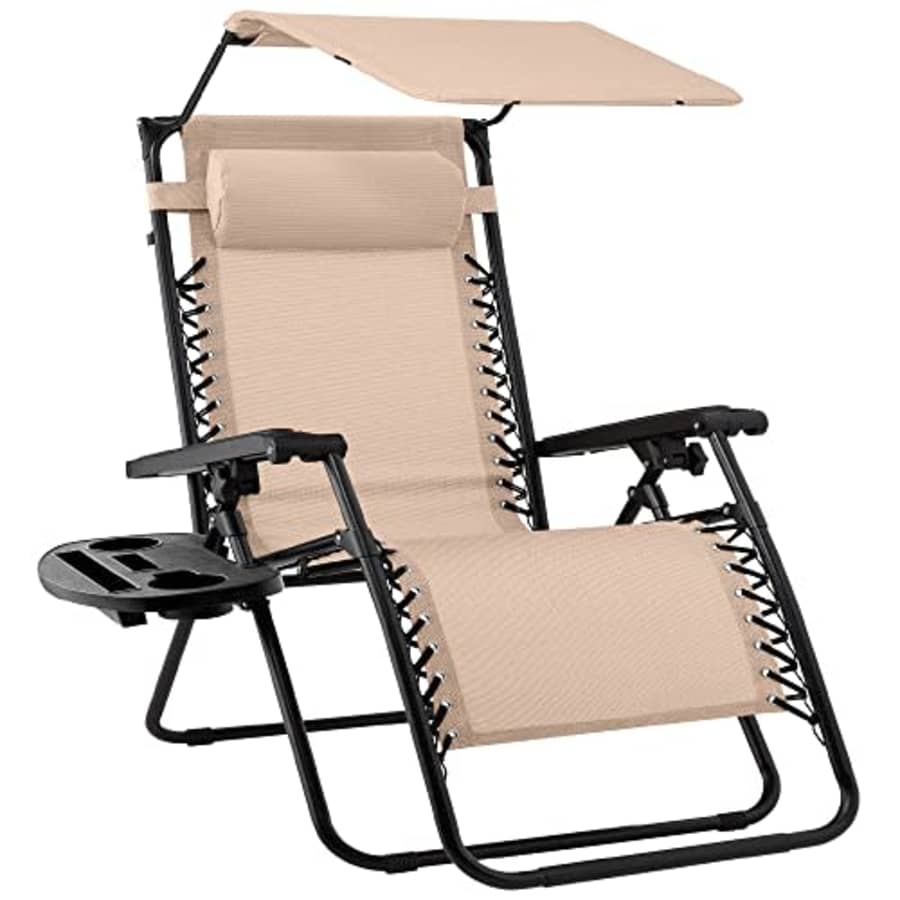 Best Choice Products Folding Zero Gravity Outdoor Recliner Patio Lounge Chair w/Adjustable Canopy for $80 Best Choice Products Folding Zero Gravity Outdoor Recliner Patio Lounge Chair w/Adjustable Canopy for $80