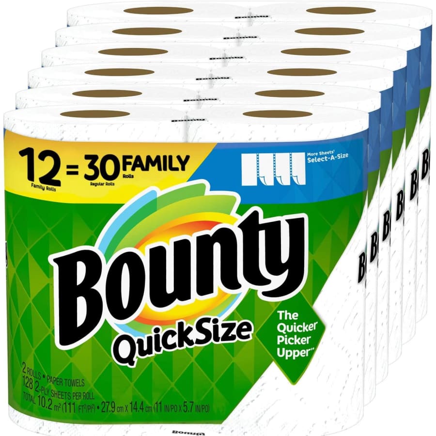 Bounty Quick-Size Paper Towel Family Roll 12-Pack for $35
