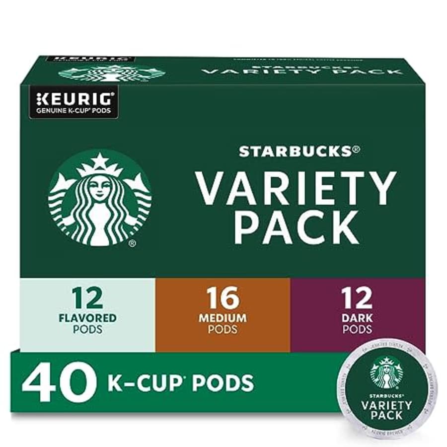 Starbucks K-Cup Coffee Pods, Starbucks Blonde, Medium, Dark Roast And Naturally Flavored Coffee for $38 Starbucks K-Cup Coffee Pods, Starbucks Blonde, Medium, Dark Roast And Naturally Flavored Coffee for $38
