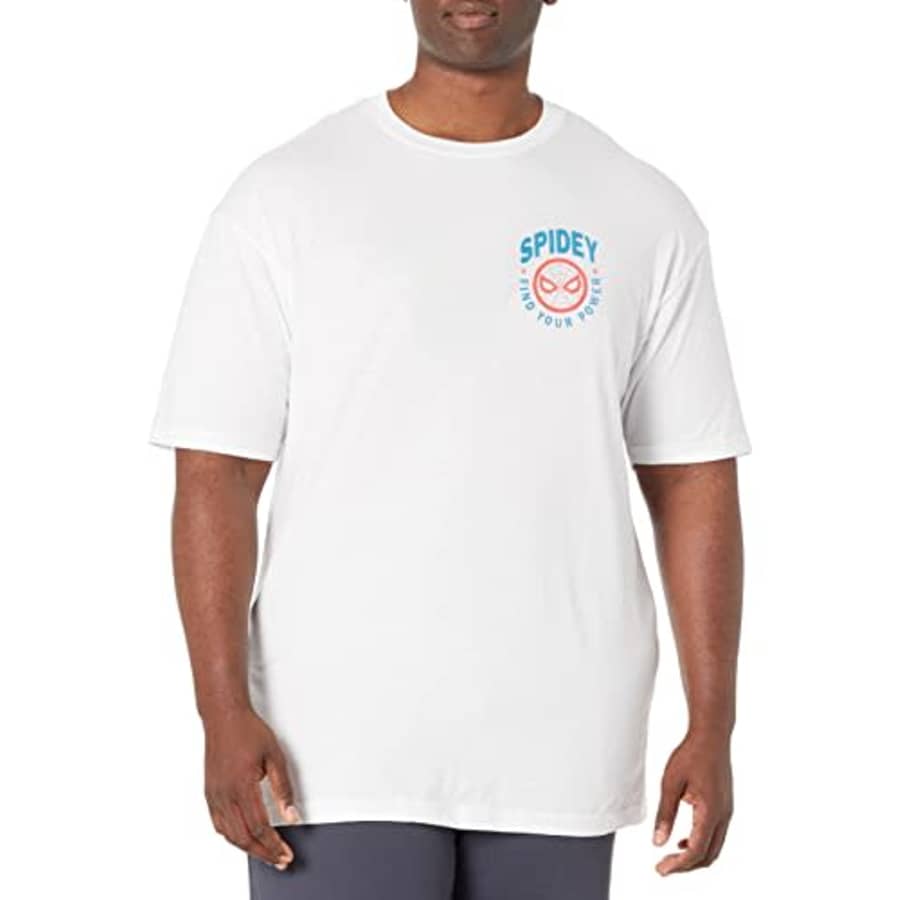 Marvel Big & Tall Classic Spidey Pocket Men's Tops Short Sleeve Tee Shirt, White, 5X-Large for $22