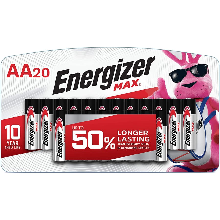 Energizer MAX Alkaline AA Batteries 20-Pack for $20