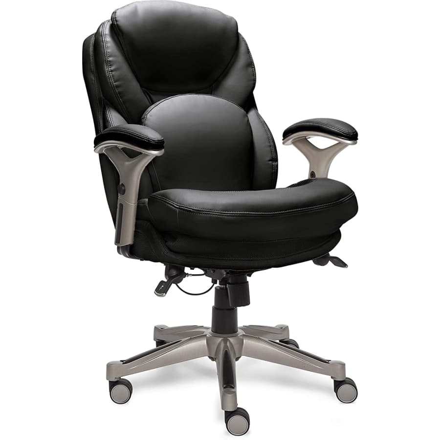 Serta Back in Motion Bonded Leather Mid-Back Ergonomic Executive Office Chair for $311