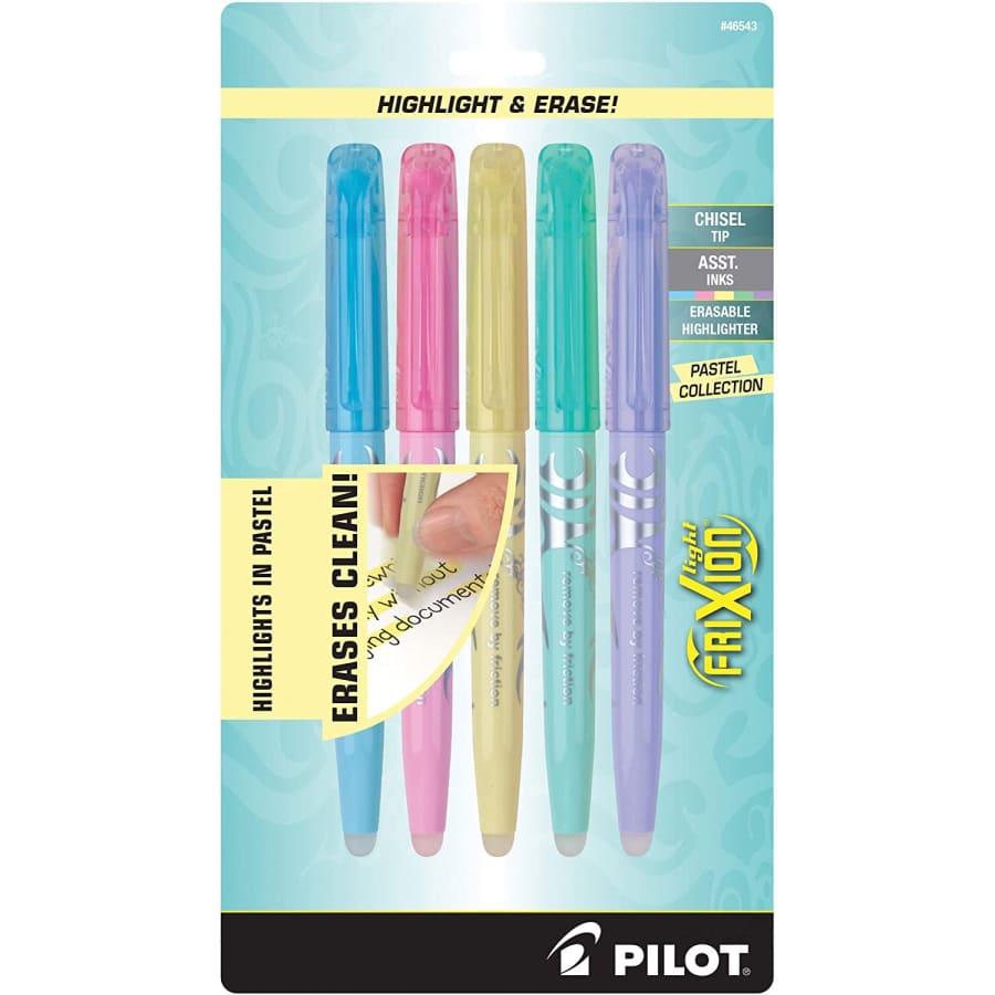 Pilot Frixion Light Pastel Collection Erasable Highlighters 5-Pack for $8