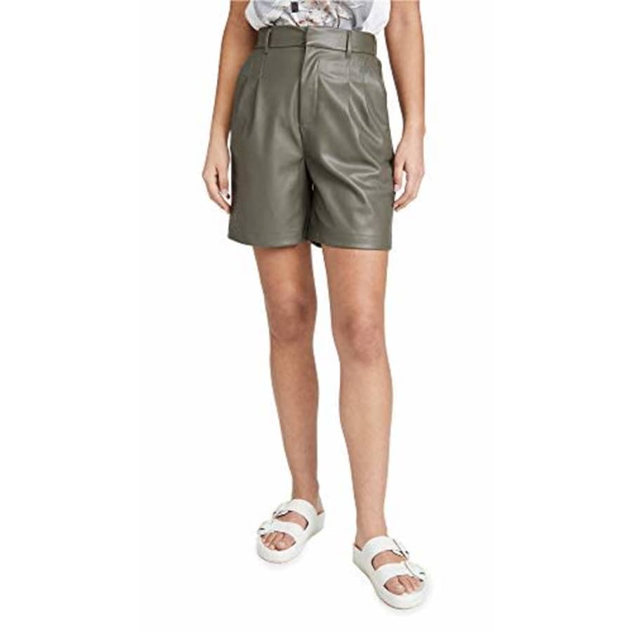 BB DAKOTA by Steve Madden Women's Faux Leather Kokomo Shorts, Surplus Green, 2 for $79