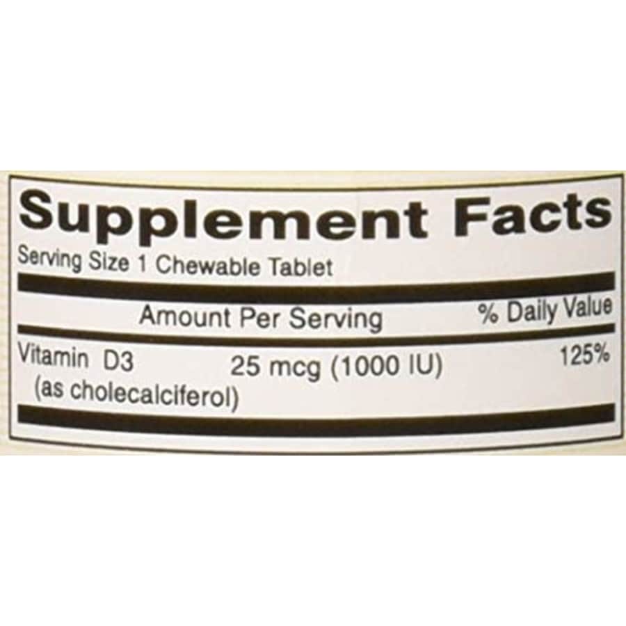 Mason Vitamins D 1000 IU Chewable Tablets, Peach-Vanilla, 50 Count for $9