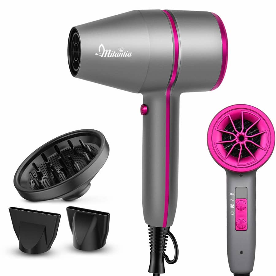 Milantia 1875W Mini Hair Dryer with Diffuser for $14 Milantia 1875W Mini Hair Dryer with Diffuser for $14