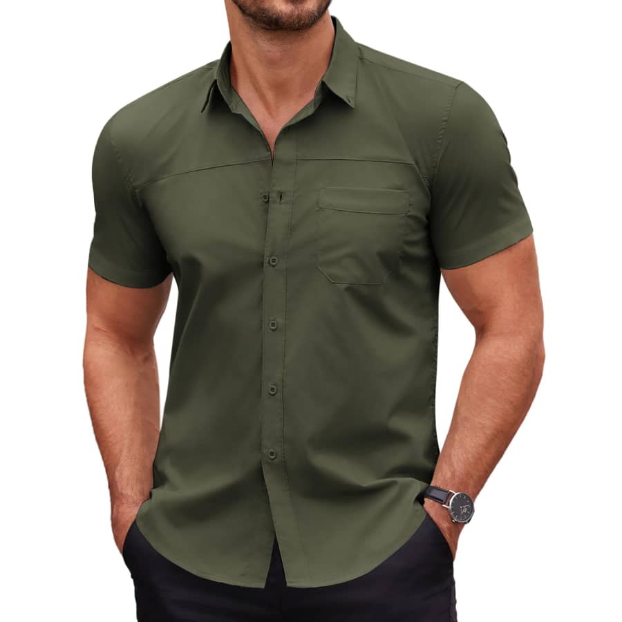 Coofandy Men's Muscle Fit Dress Shirt for $10 Coofandy Men's Muscle Fit Dress Shirt for $10