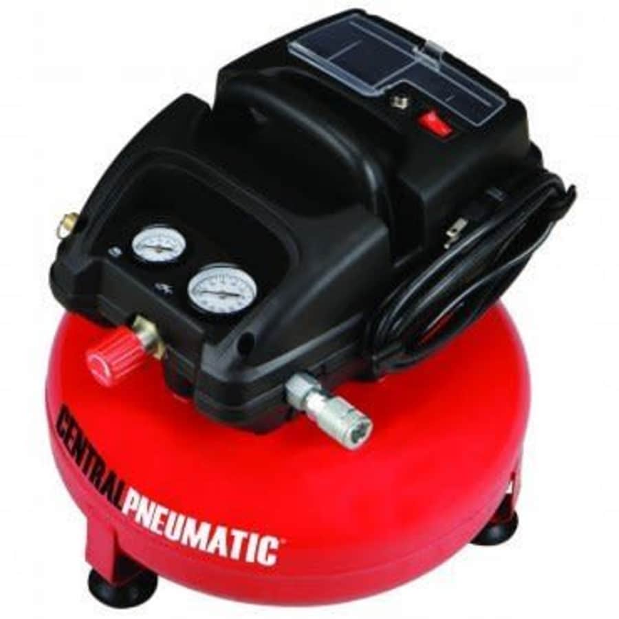 1/3 Horsepower 3 Gallon 100 PSO Oilless Pancake Air Compressor by CENTRAL PNEUMATIC At The for $55