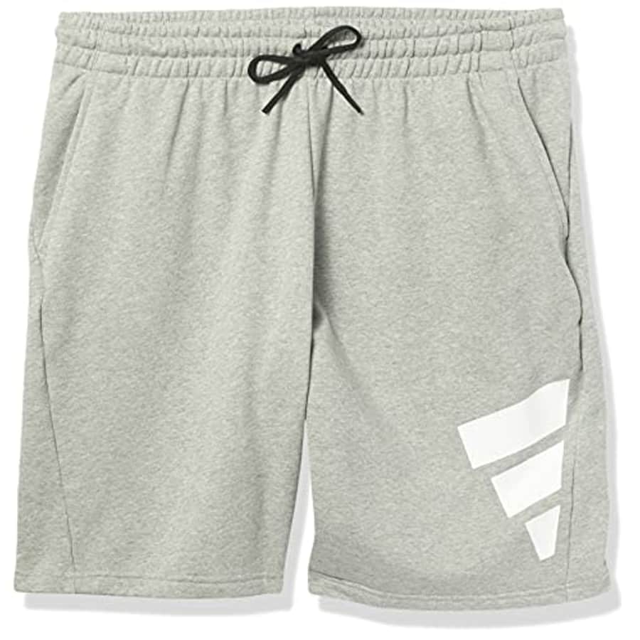 adidas Men's Big & Tall Sportswear Future Icons Three Bar Shorts, Medium Grey Heather, XX-Large/Tall for $35