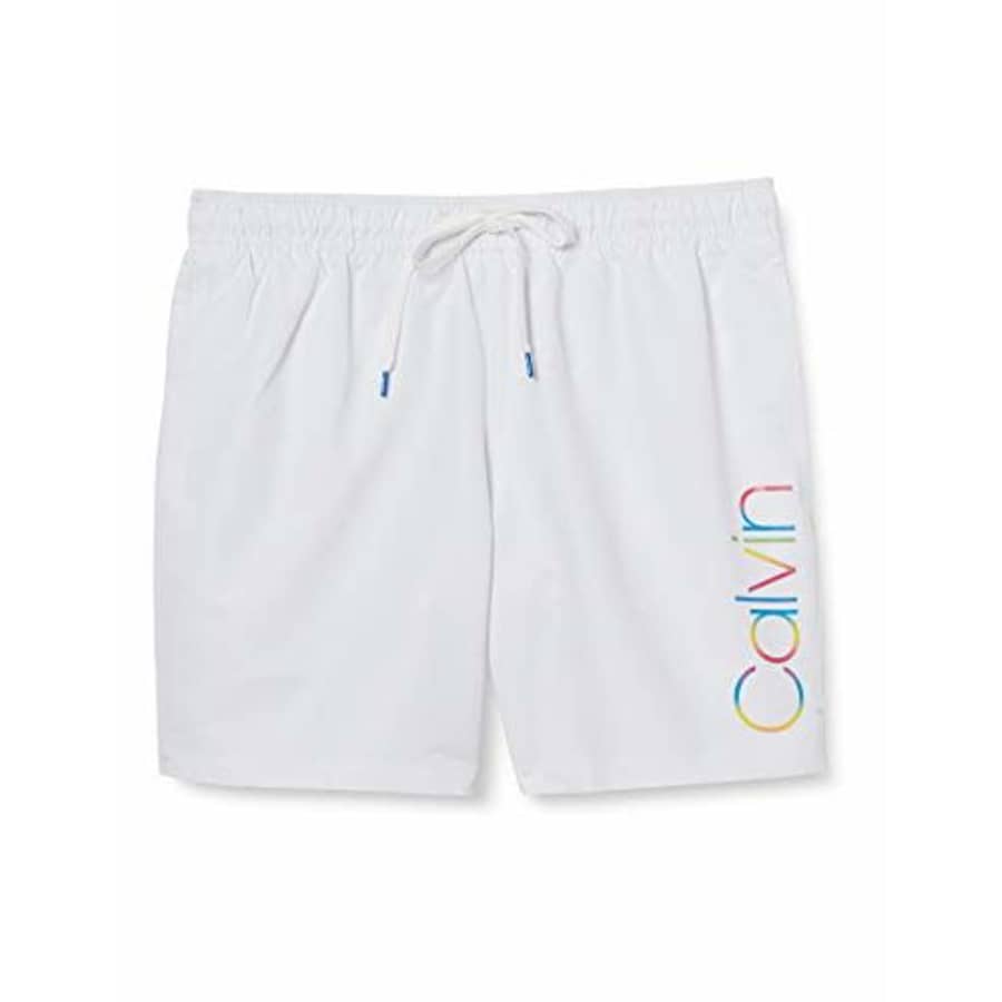 Calvin Klein Men's 5 Inch Elastic Waist Quick Dry Swim Trunk, Pride White, XX-Large for $89 Calvin Klein Men's 5 Inch Elastic Waist Quick Dry Swim Trunk, Pride White, XX-Large for $89