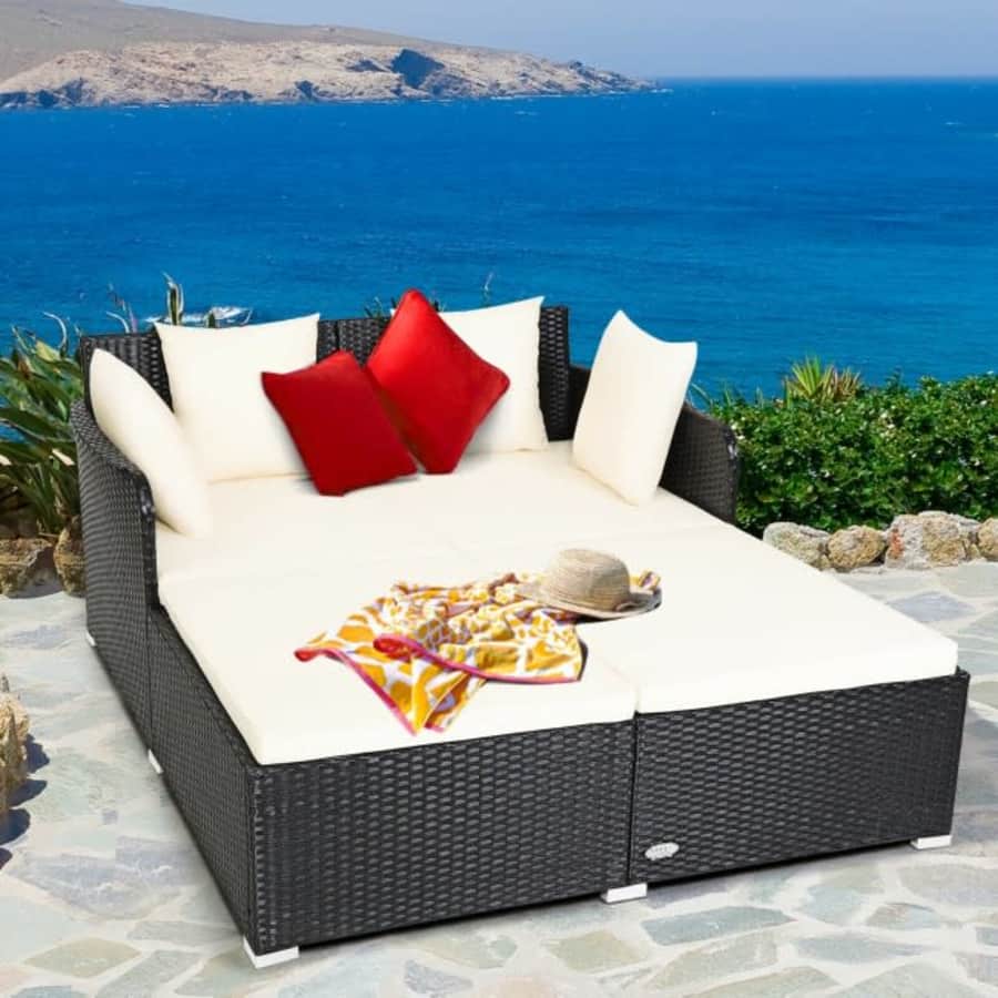 Costway Rattan Patio Daybed for $240