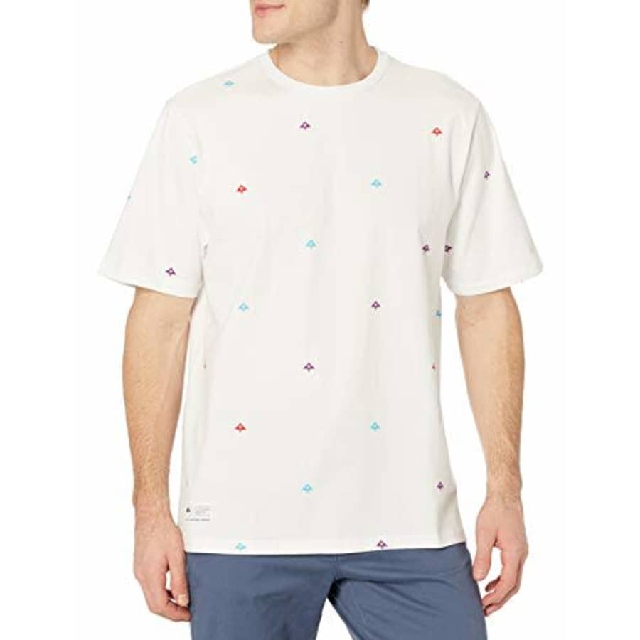 LRG Men's Spring 2021 Striped-Solid Knit Crew T-Shirt, Infantree White, Medium for $28